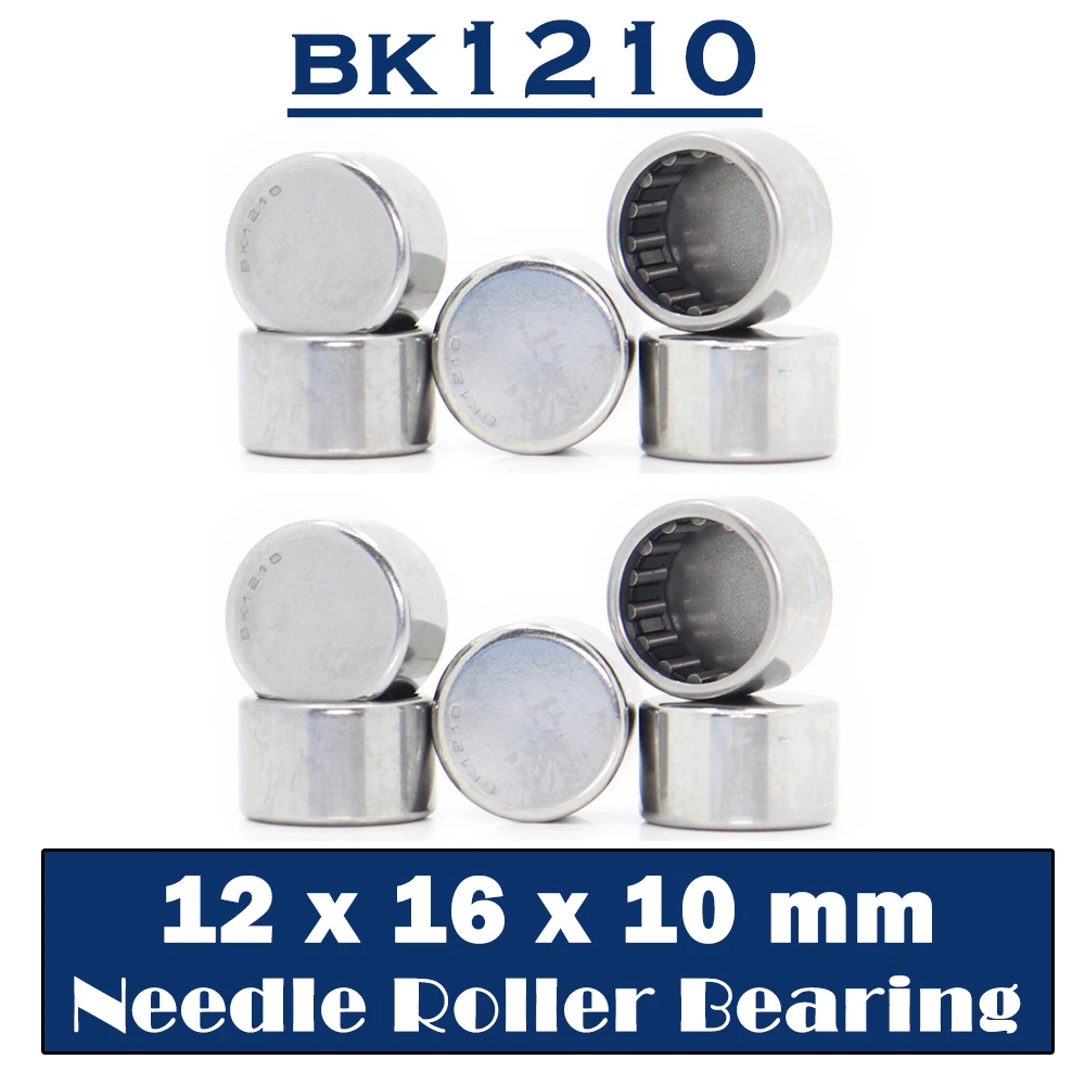 Bk1210 rolamentos de agulha 12*16*10mm (10 pces) desenhado copo agulha rolamento de rolo bk121610 enjaulado fechado uma extremidade 55941/12