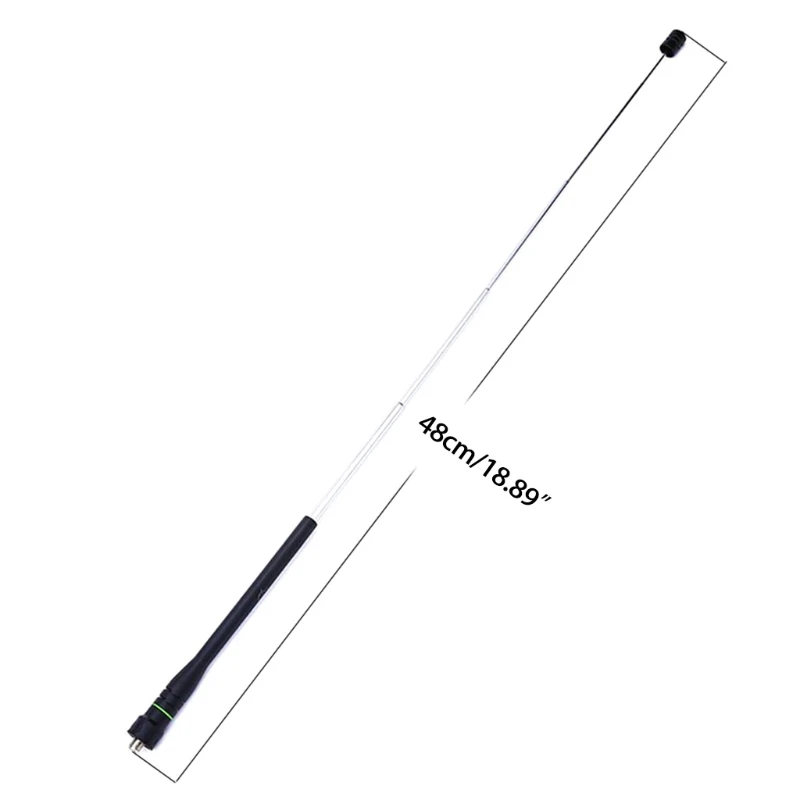 Cambuk Antena Kompatibel dengan UV-5R BF-888S UV-82 UV-9R Plus Hitam Adjustable UHF/VHF Antena Kabel Adaptor