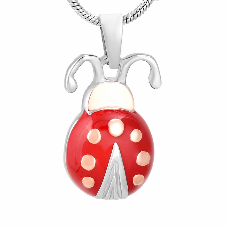 

Cremation Necklace Urn Memorial Keepsake Pendant for Ashes Jewelry Stainless Steel Ladybug
