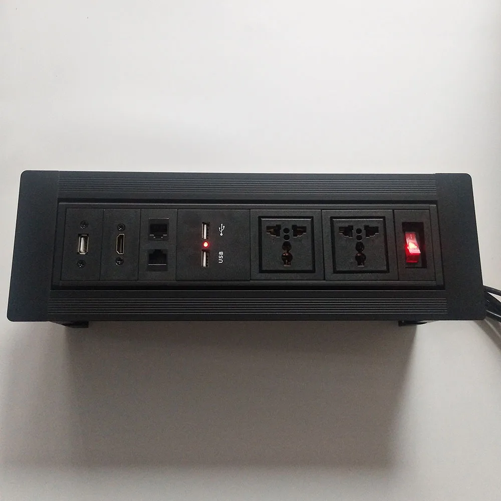 Desktop Socket / Aluminum Alloy Panel / Office Conference Socket Universal Power Supply  Usb Network  Socket