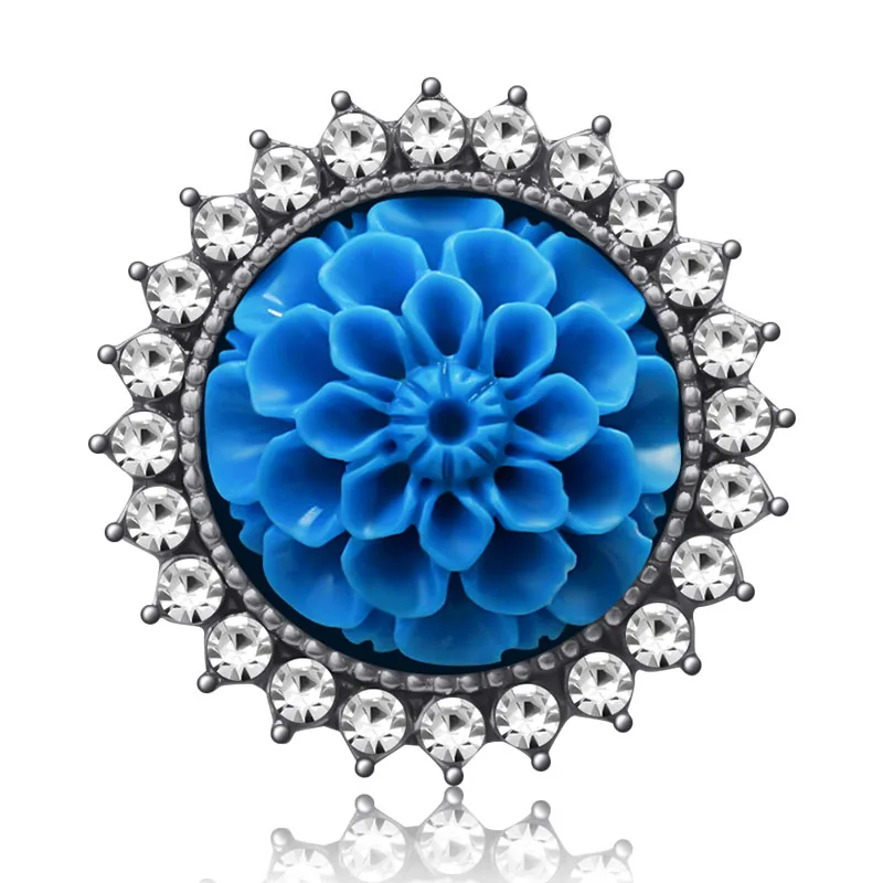 KZ3510 New Beauty 20MM Crystal Flowers Daisy Colorful snap buttons fit DIY 18MM snap bracelet snap jewelry Valentine\'s Day Gift