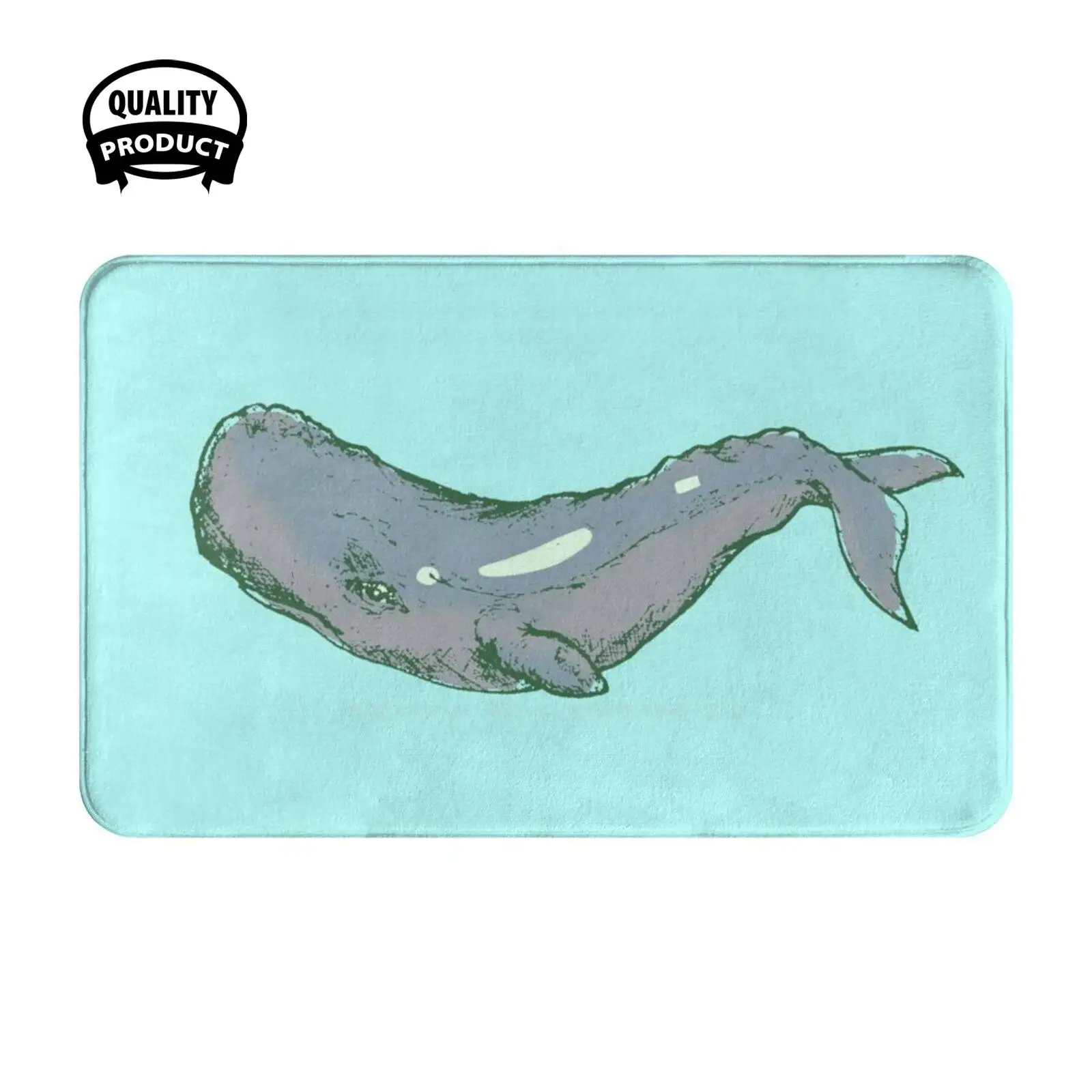 Whale Soft Cushion Home Carpet Door Mat Car Rug Sea Ocean Mammal Right Humpback Whale Watch New England New Bedford Blowhole