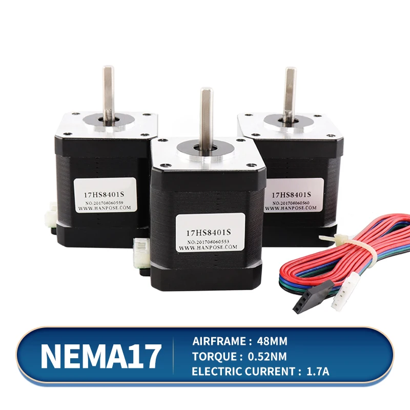 Nema17 Micro 42 stepper motor 1.7A 48MM 12V two-phase four-wire 1.8A Nema17 42 stepper motor 3D printing motor