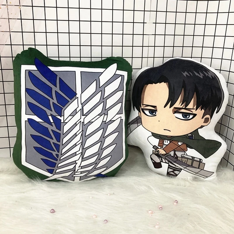 10cm 40cm Attack on Tittan Plush Pillow Anime Soft Stuffed Doll Eren Yeager Mikasa Ackerman Armin Arlert Plush Cushion Toy