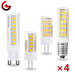 4 teile/los Led-lampe 3W 4W 5W 7W G4 G9 E14 LED Lampe AC 220V LED Mais Birne SMD2835 360 Strahl Winkel Ersetzen Halogen Kronleuchter Lichter