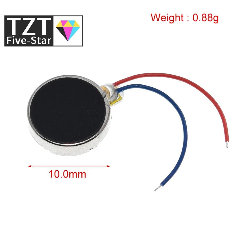 TZT 10x DC 3V 70mA 12000 RPM For Phone Coin Flat Vibrating Vibration Motor Vibration Motor G08 1027