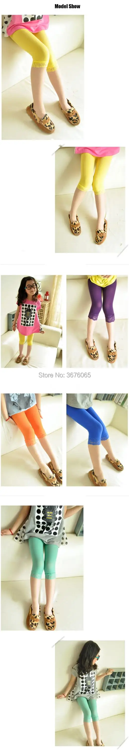3-12 Jahre Mädchen Leggings in Bonbonfarben Kinderhose Mädchen Spitzenhose Kinder Frühling Herbst Leggings Knie- bis Knöchellange Hosen – Detail 2