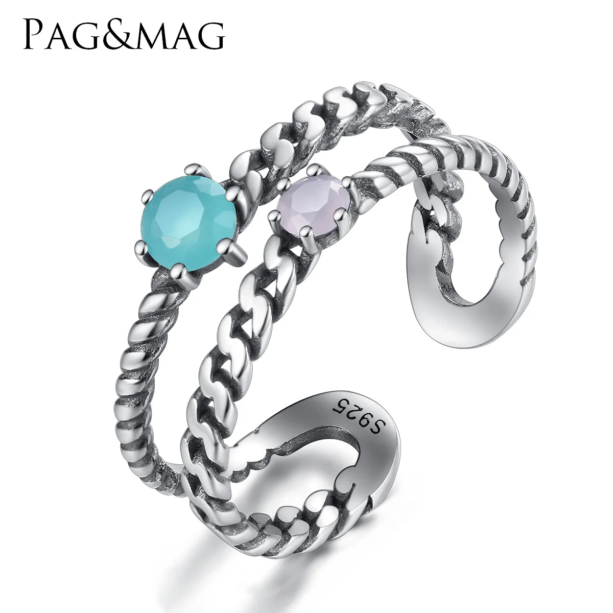 

PAG&MAG New S925 marcasite Ring Fashion Shame Technology