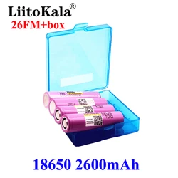 LiitoKala 26FM 3.7V 18650 2600mAh akumulatory akumulator ICR18650-26FM bezpieczne baterie zastosowanie przemysłowe + 18650 box