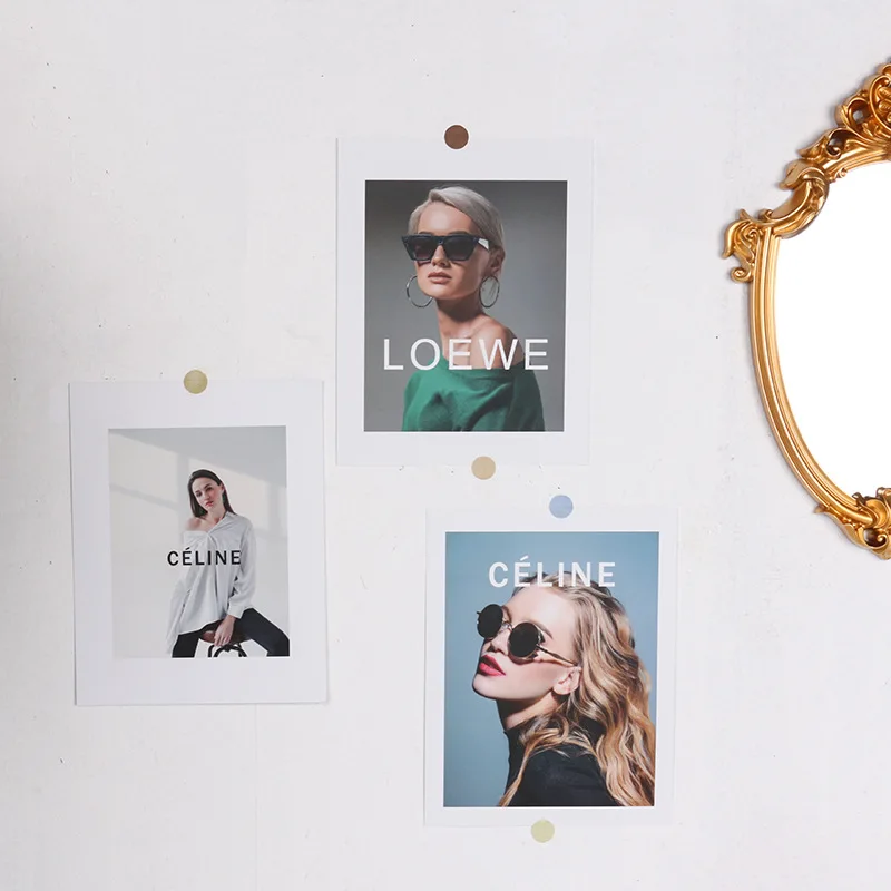 Decoración de estudio de fotografía, hoja de tarjeta de revista de moda de 8 piezas, patrón de 2 lados, Fondo de fotografía INS, accesorios de sesión de fotos de la vida