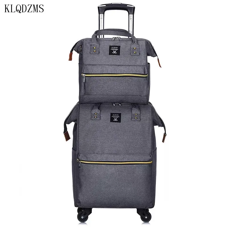 KLQDZMS Cute Rolling Travel Luggage Set With Backpacks Laptop Bag Portable Waterproof Suitcases With Wheeled Trolleys