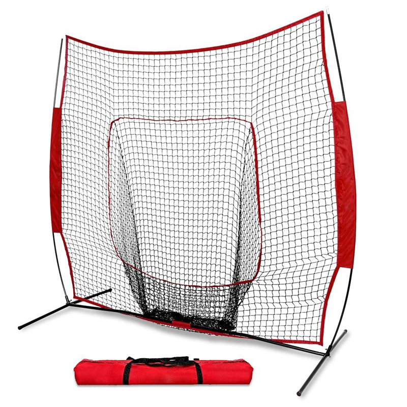 Portable 7*7 Feet Baseball Softball Practice Net Durable Rebound Training Baffle Net Children Baseball Exercise Sport Accessory