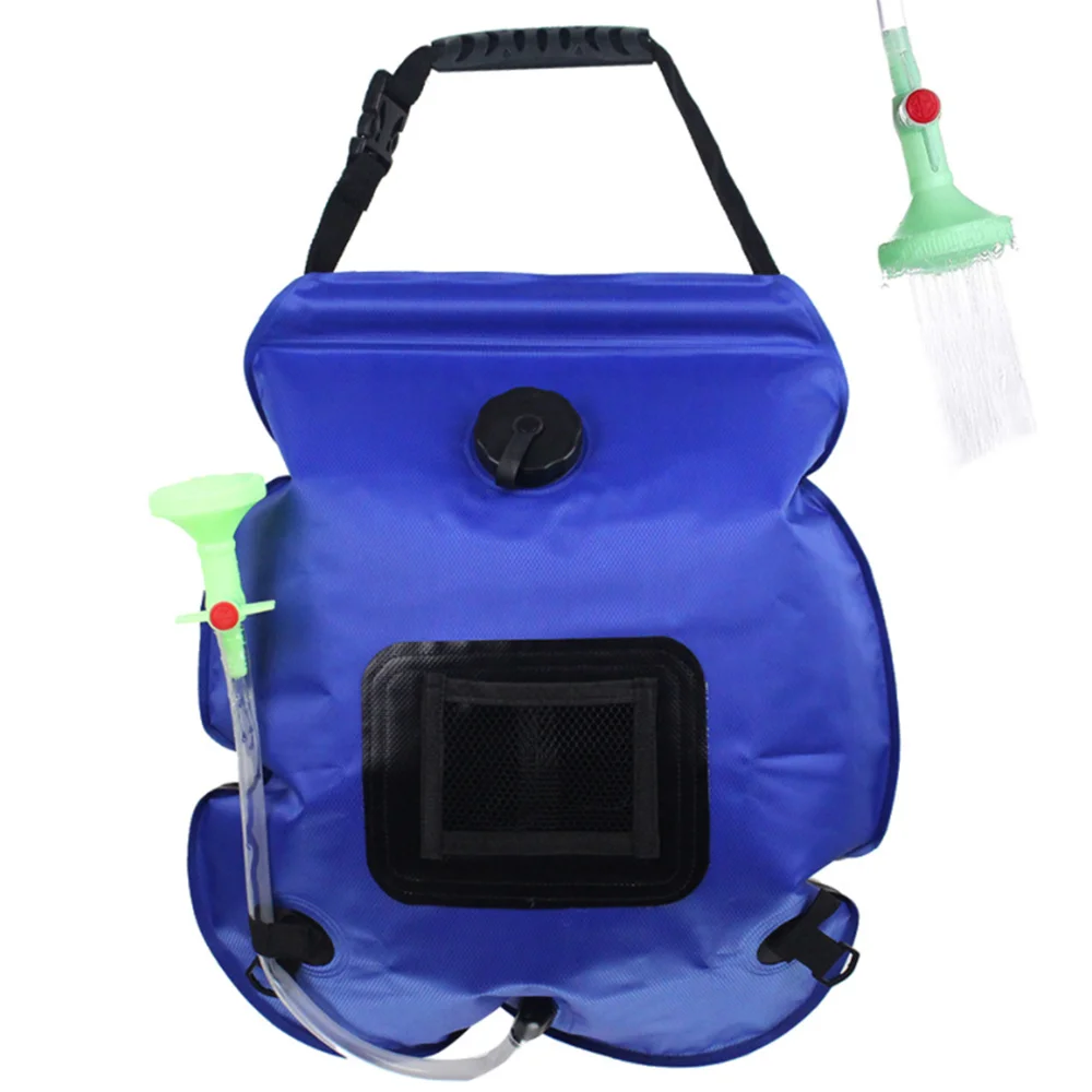 Water Bags 20L Outdoor Camping Hiking Solar Shower Bag Heating Camping Shower Climbing Hydration Bag Hose Switchable Shower Head