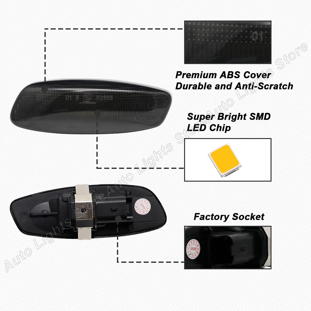 Cho Đồng Hồ C3 C4 C5 Cho Xe Đạp Peugeot 308 3008 5008 207 Hatchback Đèn LED Xe Hơi Ô Tô Đèn 2 LED Gương Blinker chuyển Tín Hiệu Năng Động Đèn