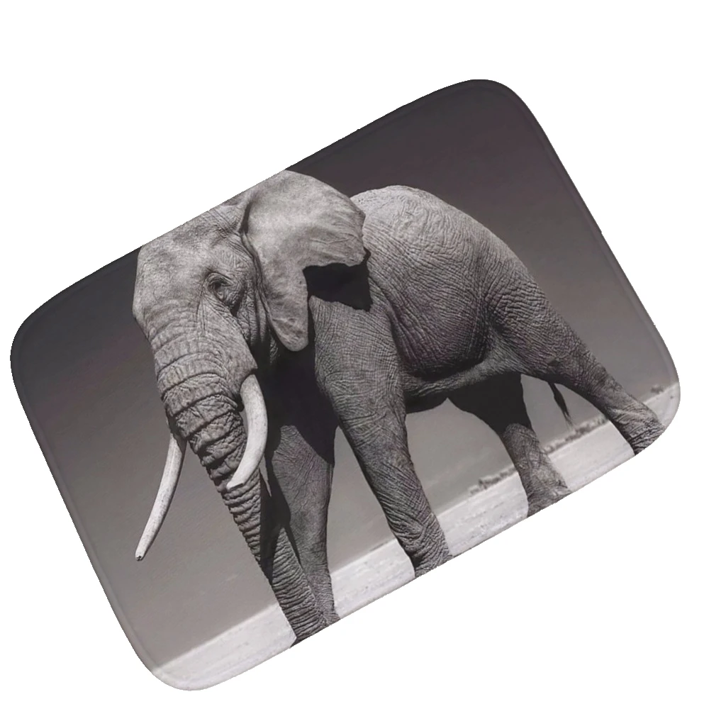 CAMMITEVER Elephant Chimpanzee Rugs Floormat Anti Slip Absorption Carpet Door Mat Bath Mats for Bathroom Bedroom Home Decor