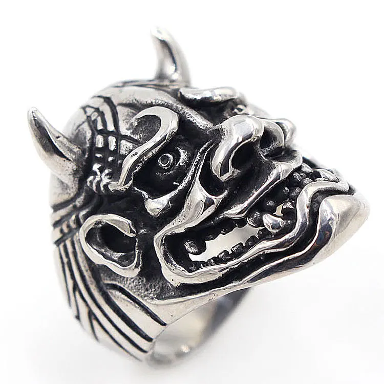 

AsJerlya 2021 New Vintage Rings For Men Accessories Retro Bull Demon Titanium Steel Ring Jewelry Gift кольца Dropshipping