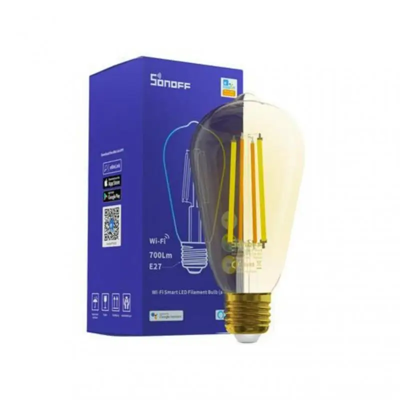 SONOFF B02-F-ST64/A60 Smart Wi-Fi LED lampadina a filamento risparmio energetico luce dimmerabile telecomando vocale tramite Alexa Google Home