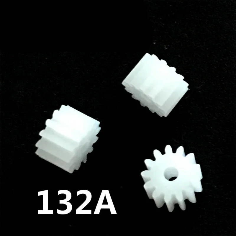 132A 132.5A Modulus 0.5 13 Teeth OD=7.5mm Hole= 2mm/ 2.5mm Shaft Tight POM Plastic Pinion Gear Toy Model Parts (100pcs/lot)