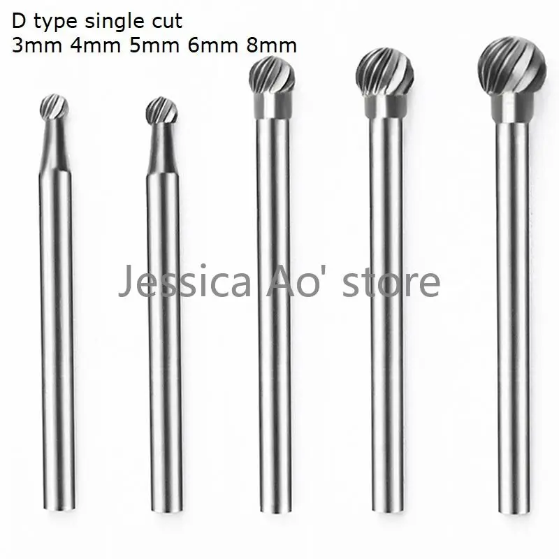 

5pcs 3-8mm Ball Nose End Mills Wood Cutter Router Bit Round Ball Cutters Tungsten Steel Sphere Carbide Rotary File