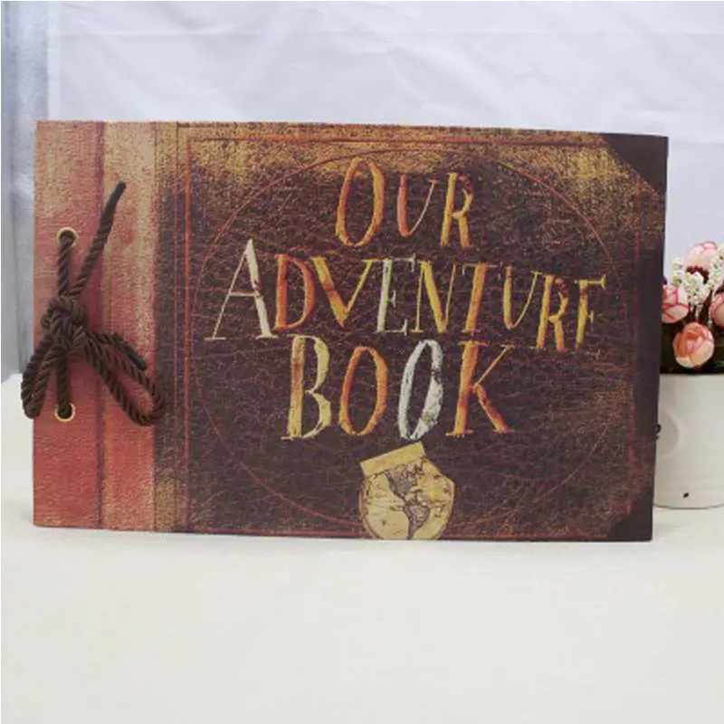 Vintage 20 Pcs 40 Pages Kraft Paper Sheets Card Our My Adventure Book Album Handmade Pixar DIY Photo foto Scrapbook Photo Album