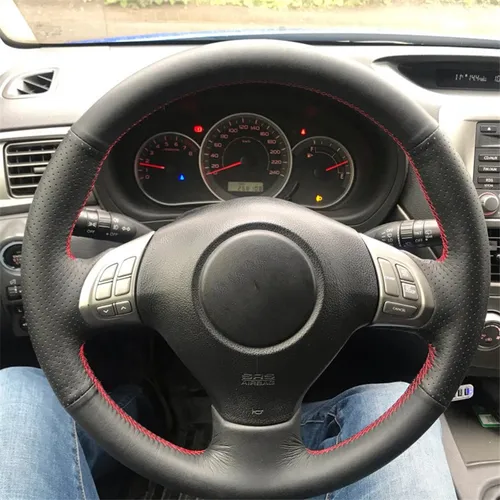 Imagen 2 del producto Protector para volante de coche para Subaru Impreza Forester Legacy Exiga 2, envoltura de dirección personalizada, costura a mano de cuero de microfibra