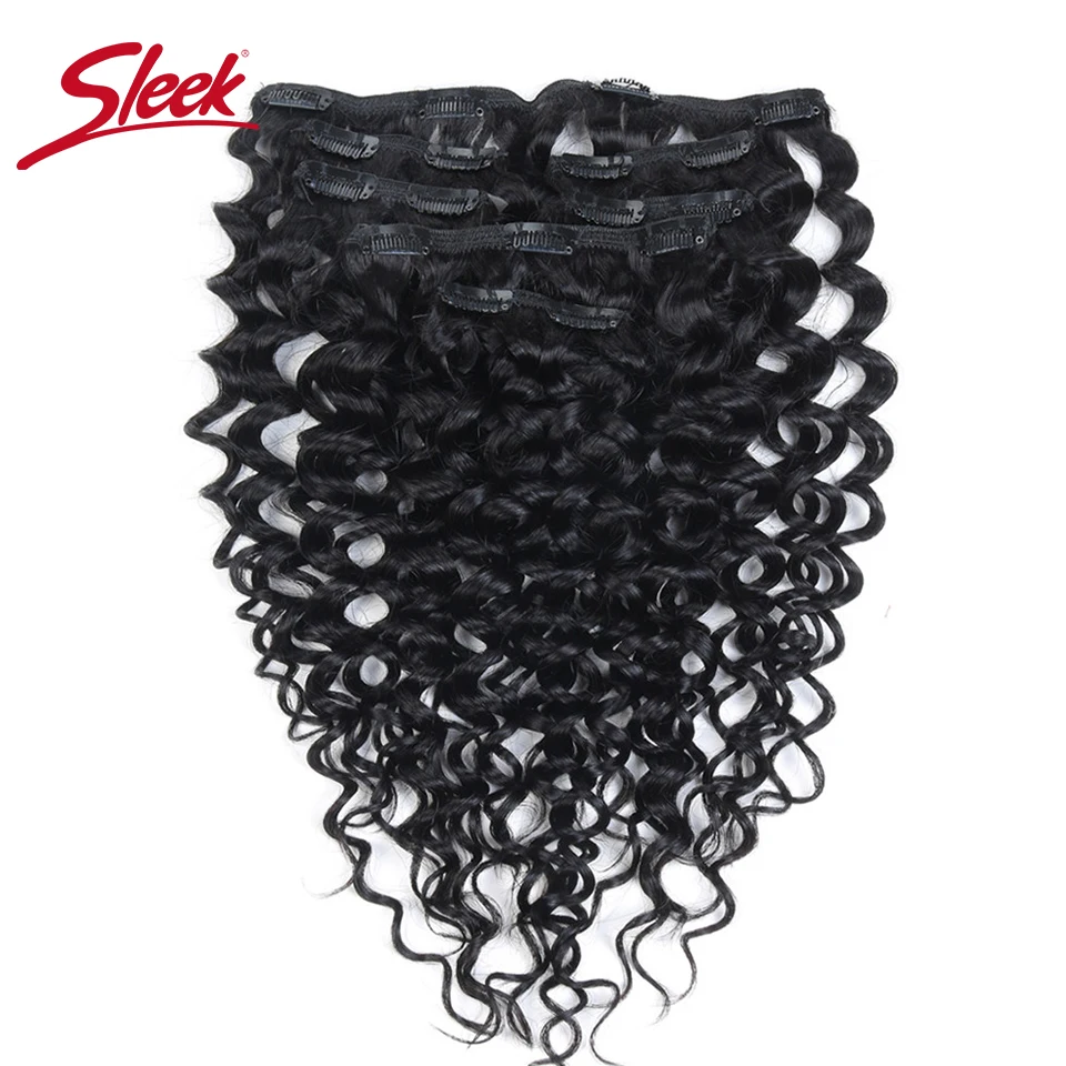 Sleek Haar 7Pcs Clip in Menschliches Haar Verlängerung Brasilianische Jerry Lockige Honig Blonde # P27/613 Farbe Remy haar Verlängerung Clip