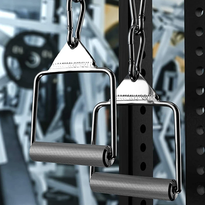 

Double D-Handle Pulley Cable Machine Attachment Weight Lifting Hand Grips Heavy Duty Gym Home Lat Pull Down Rowing D Bar