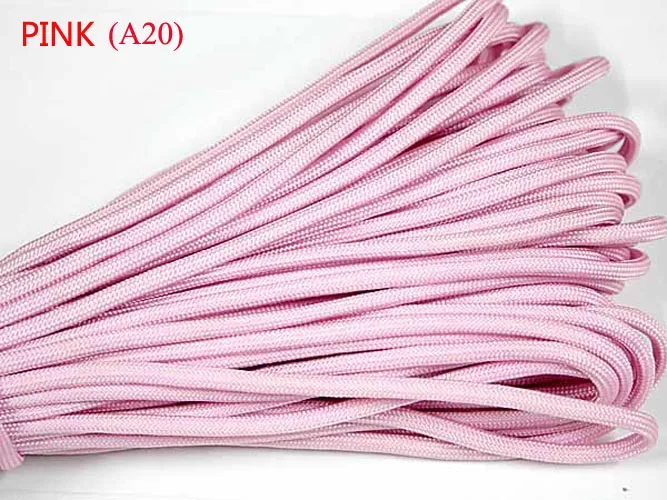 1 Stück 550 Paracord Fallschirmschnur Lanyard Mil Spec Typ III 7 Strang Kern 100 FT 27 Farben zum Klettern Camping Schnalle Armband