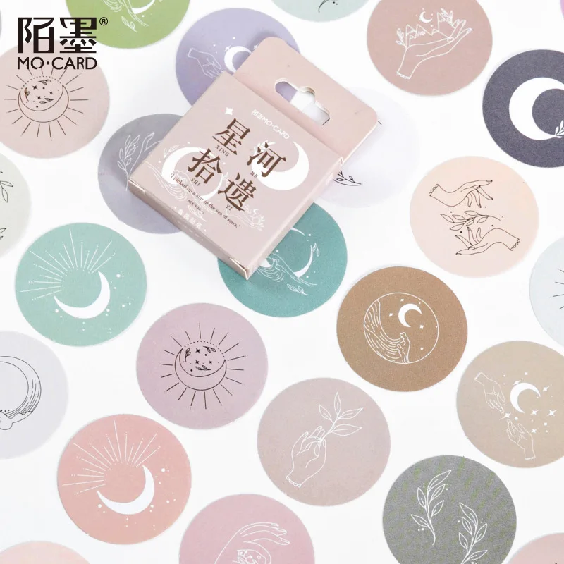 45 Pcs Kawaii Paper Stationery Sticker Set Moon River Scrapbooking Diary Album Diy Craft Planner Decorative Label Sticker