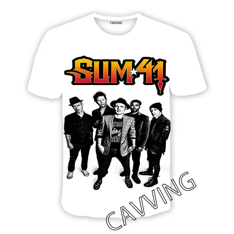 CAVVING 3D Printed  SUM 41 Band Casual T-shirts  Hip Hop Tee Shirts Harajuku Styles Tops Clothing for Men/women