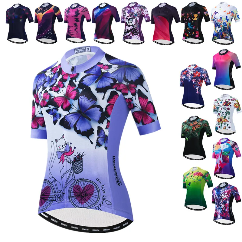 Top Purple Cycling Jersey Women's Bicycle Cycling Clothing Maillot Ciclismo Breathable MTB Bike Jersey Team Sport  Cycling Shirt