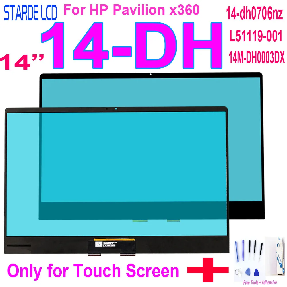 

Новинка для HP Pavilion x360 14-DH 14-dh 0706nz 14M-DH0003DX 14-DH0008CA L51119-001 14,0 "сенсорный экран дигитайзер Запасные части