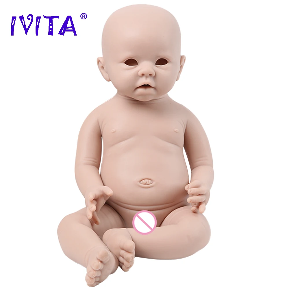 IVITA WG1519 48cm (19inch) 3700g Realistic Silicone Reborn Dolls Newborn Baby Unpainted Unfinished Soft Doll DIY Blank Toys Kit