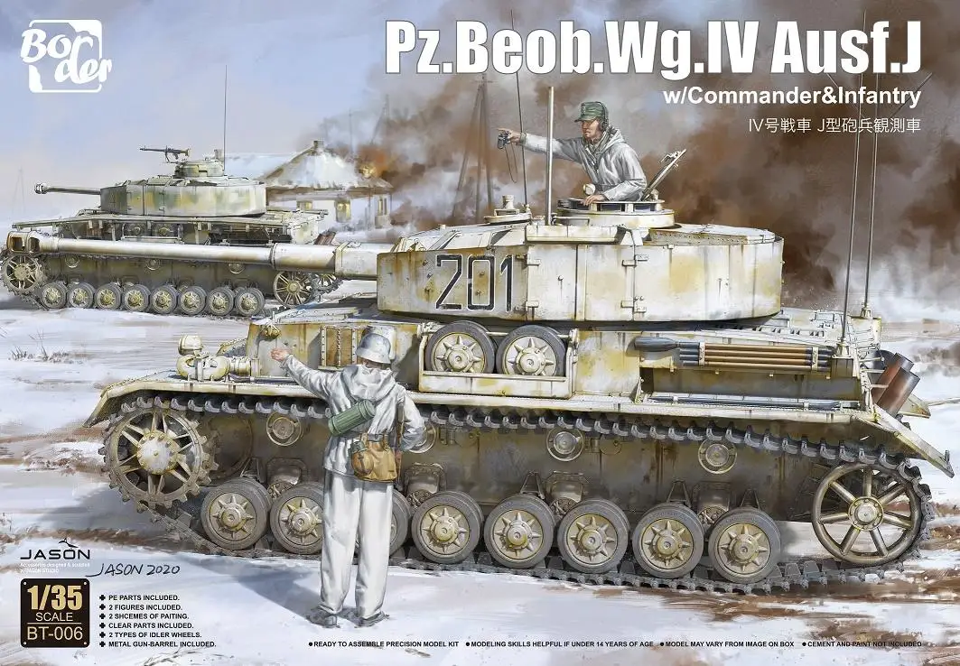 Border BT-006 1:35 Pz.Beob.Wg.IV Ausf.J w/Commander*Infantry Plastic Model Kit