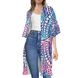 2020 OEM women's polynesian Tongan traditional tribal style cardigan kimono custom women's long gown