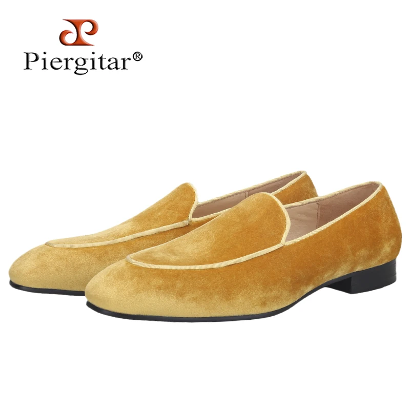 

Летние мужские бархатные туфли Piergitar в новом стиле разных цветов, мужские лоферы ручной работы без шнуровки с красной подошвой, мужские курительные Тапочки