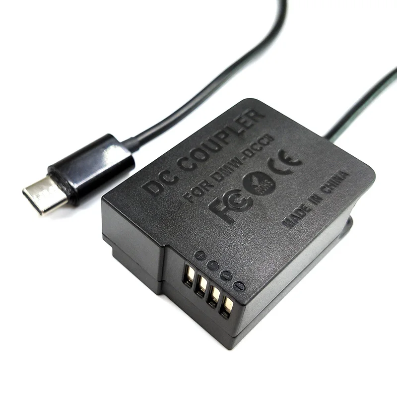 USB-C BLC12 Dummy Battery DMW-DCC8 DC Coupler PD Type C Interface Cable for GX8 FZ200 G7 G6 G5 GH2 G80 G85 Camera