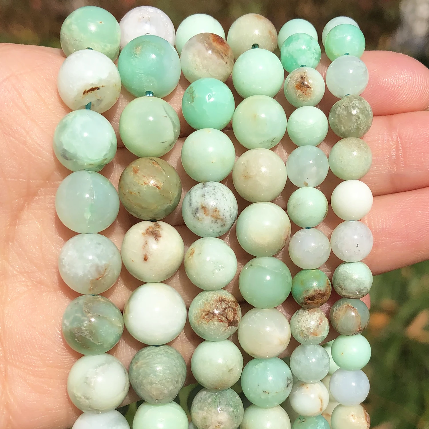 Natural Chrysoprase Australian Jades Stone Beads 6 8 10mm Round Loose Beads for Jewelry Craft Making Diy Bracelet Accessories