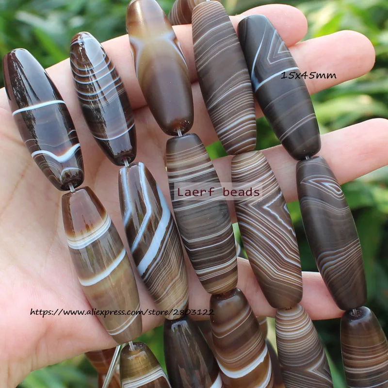 6-50mm Natural Coffe Botswana Agate Coffe Color Stripe agates Oval beads 15"/38cm , For DIY Jewelry making !