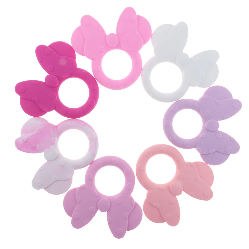 10pcs Teething Ring Mickey Baby Silicone Teether Teether For Teeth For Babies Toys For Newborns BPA Free Nurse Accessories Goods