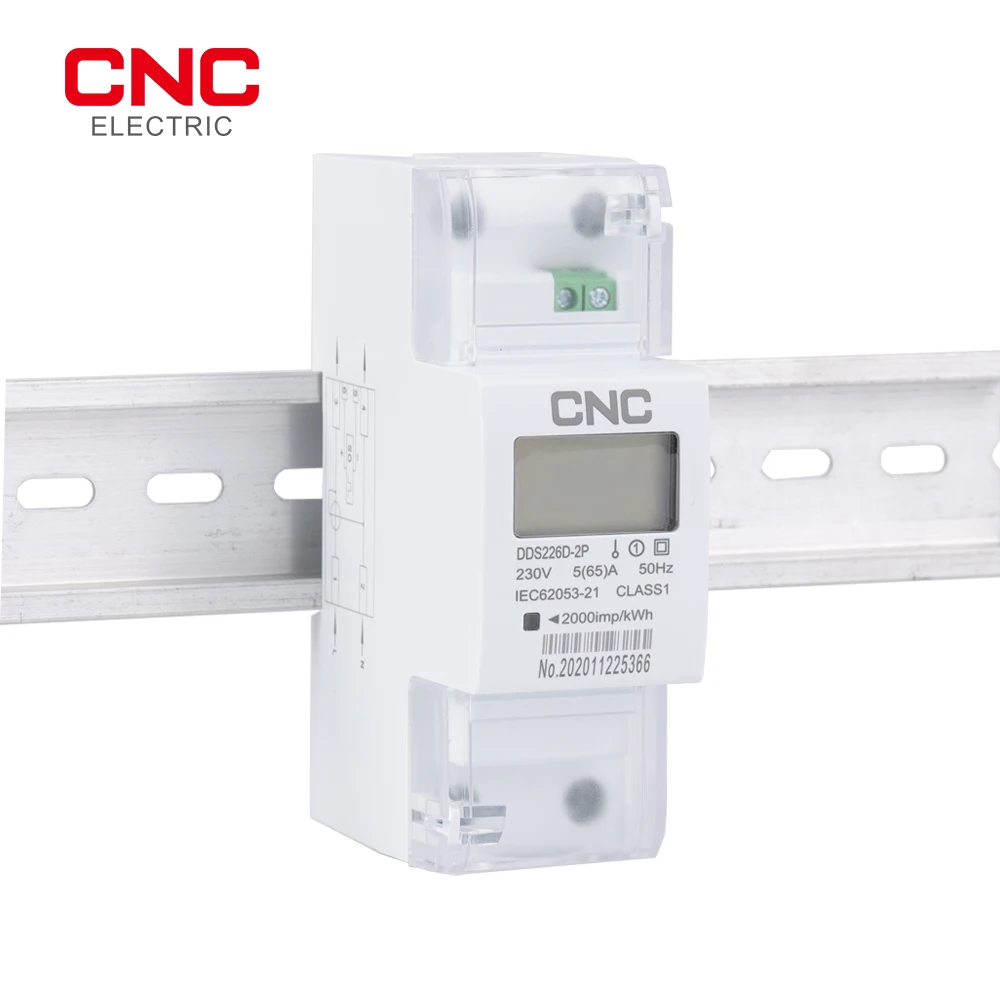 CNC 2P LCD Single-phase Din-rail Energy Meter high quality 110V,120V,220V,230,240V；5(65)A, 10(100)A, or special required