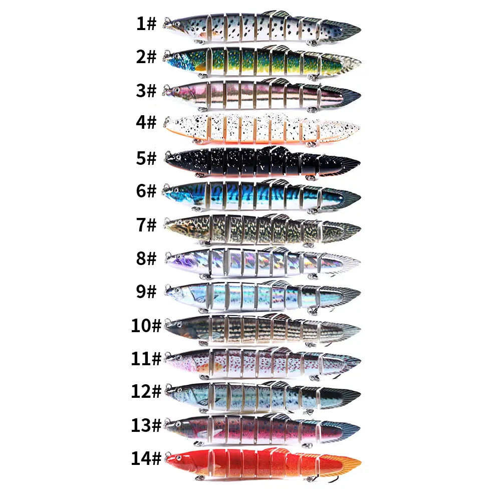 HENGJIA 1pcs Wobbler Fishing Jointed Minnow Artificial Bait 14CM-21.4G 9segement Biocnic Bass Pike Fishing Tackle