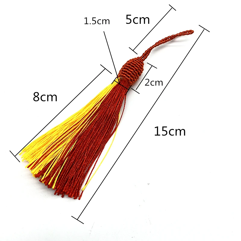 6pcs/lot 15cm Hanging Rope Silk Tassels Fringe Sewing Bang Tassel Trim Key  for DIY Embellish Curtain Access #RoLi