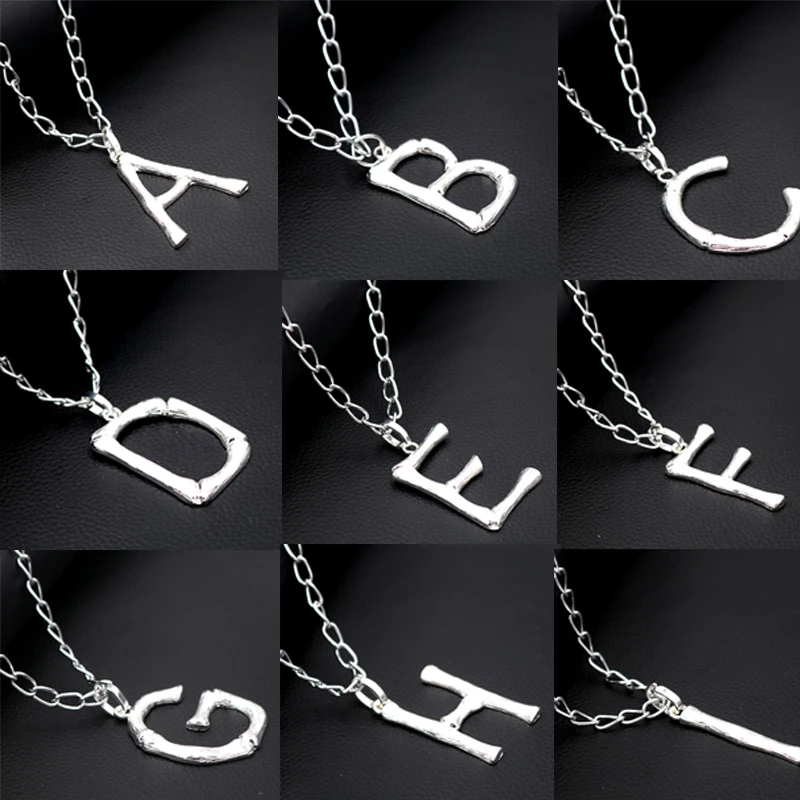 Fashion Silver Plated 3D Hip-hop Style Large A-Z Alphabet Pendant Necklaces DIY Charm Jewelry Handicraft For Men and Woman A1577