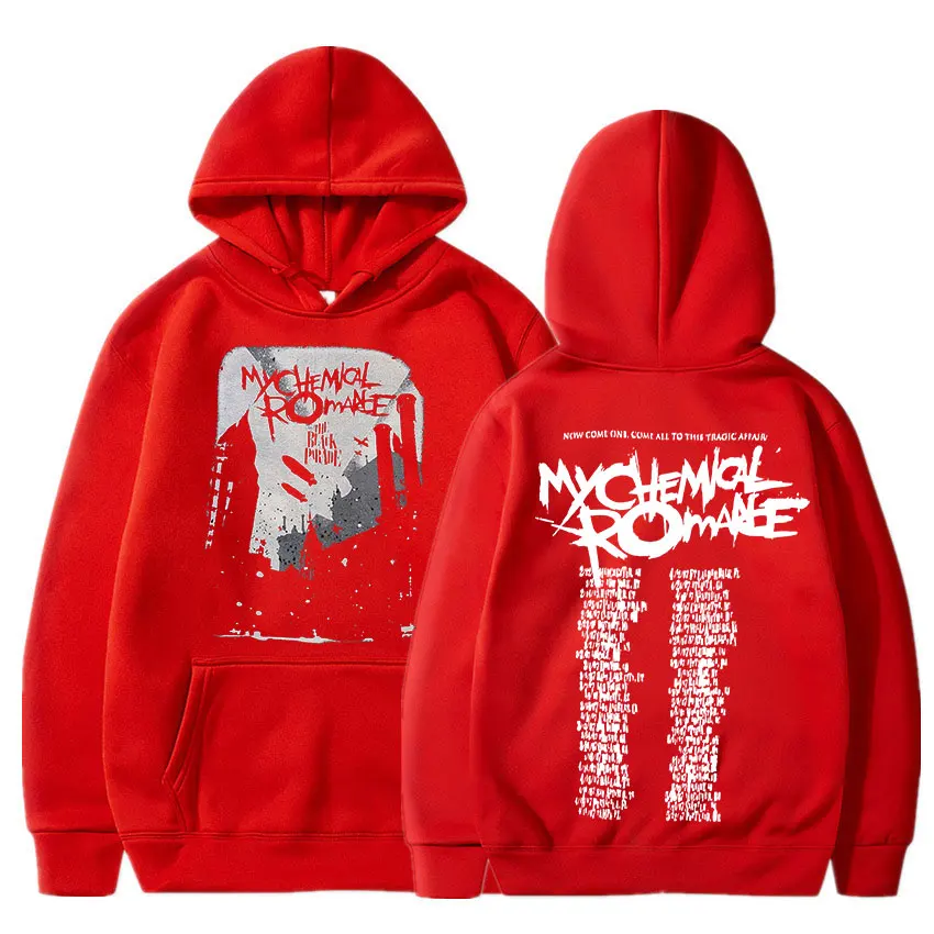 My Chemical Romance Hoodies Men Women Clothing Parade Punk Emo Rock Band Hooded Sweatshirts Fall Winter Oversized Pullovers