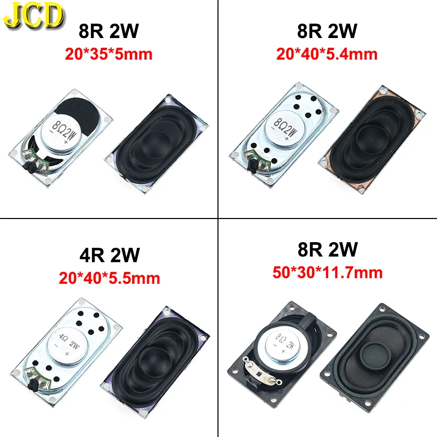 JCD 1PCS Głośnik do notebooka Róg 2W 8R 4R 4020 Głośnik 4 8 ohm 2 Watt 4/8R 2W 20*35*5MM 20*40*5.4MM 20*40*5.5MM 50*30*11.7MM