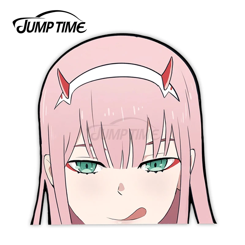 JumpTime 13 x 10.8cm Zero Peeker Sticker Darling In The Franxx Helmet Windshield Car Stickers Decal Vinyl Decals Decoration