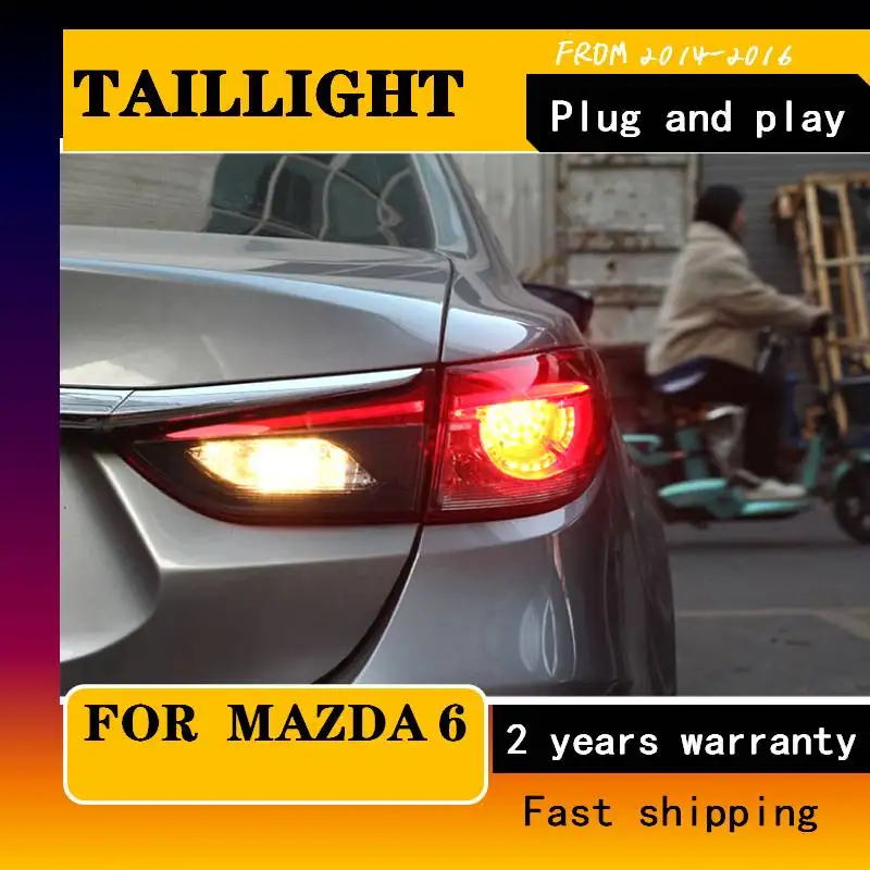 Car Styling Tail Lamp For Mazda 6 Atenza Tail Lights Hybrid LED Tail Light LED Signal LED DRL Stop Rear Lamp Accessories