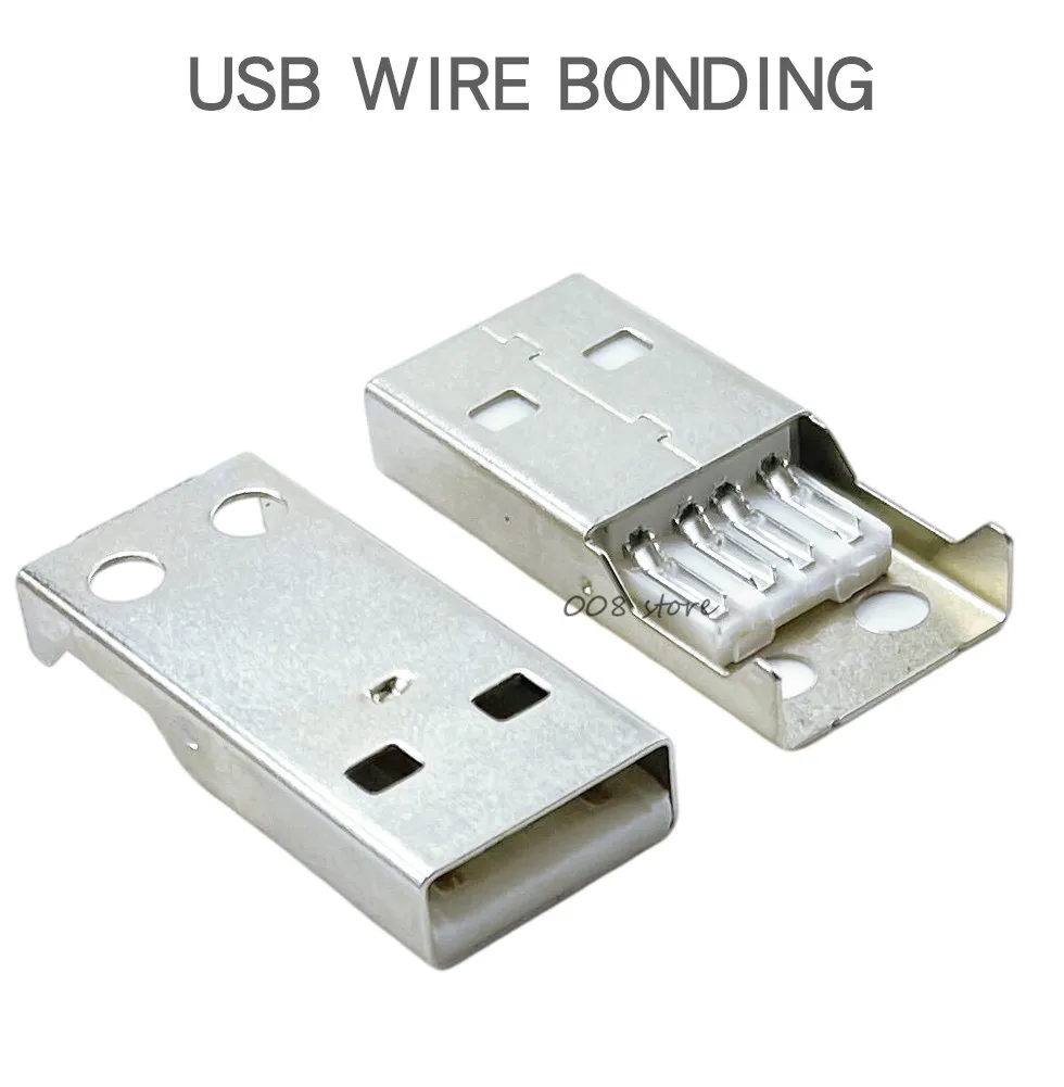 New 10pcs Type A Male USB 4 Pin Plug Socket Connector With Black Plastic Cover