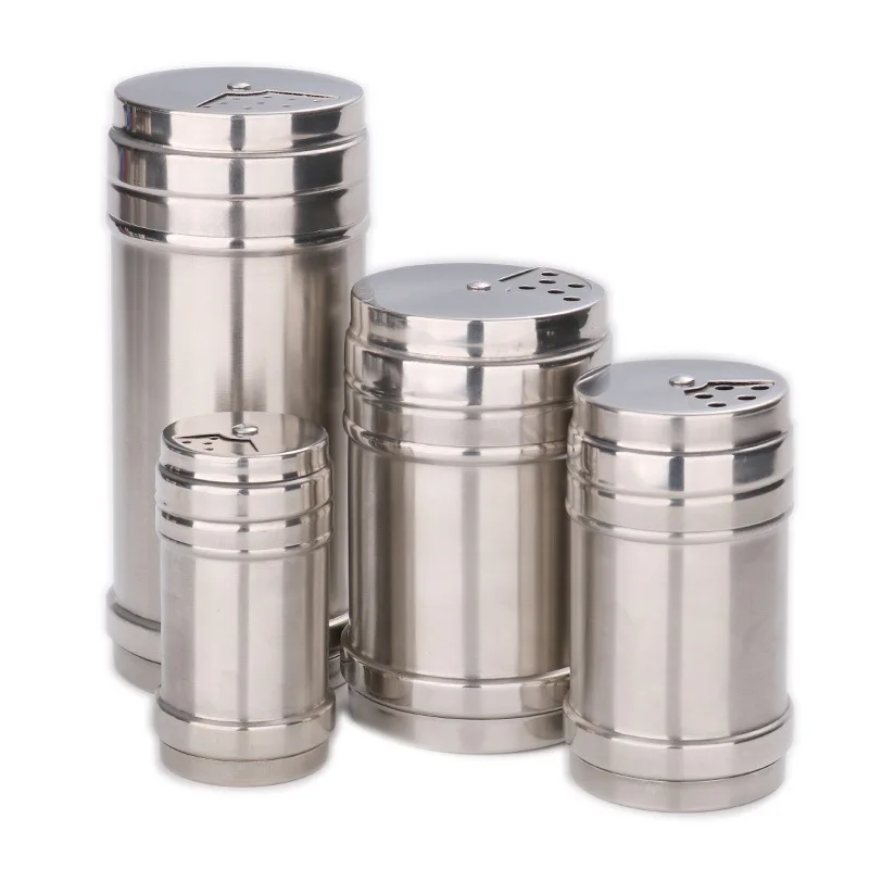 100pcs/lot Stainless Steel Kitchen Gadgets Spice Pepper Shaker Spice Jar Rotating Cover Seasoning Can Salt Sugar Bottle